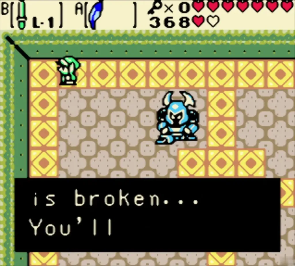 Armos Warrior without its shield after the broken-shield message appears