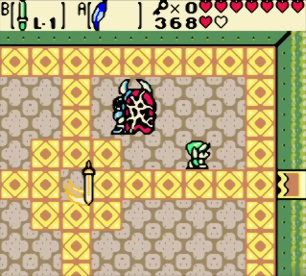 Armos Warrior with a cracked red shield in the Skull Dungeon room