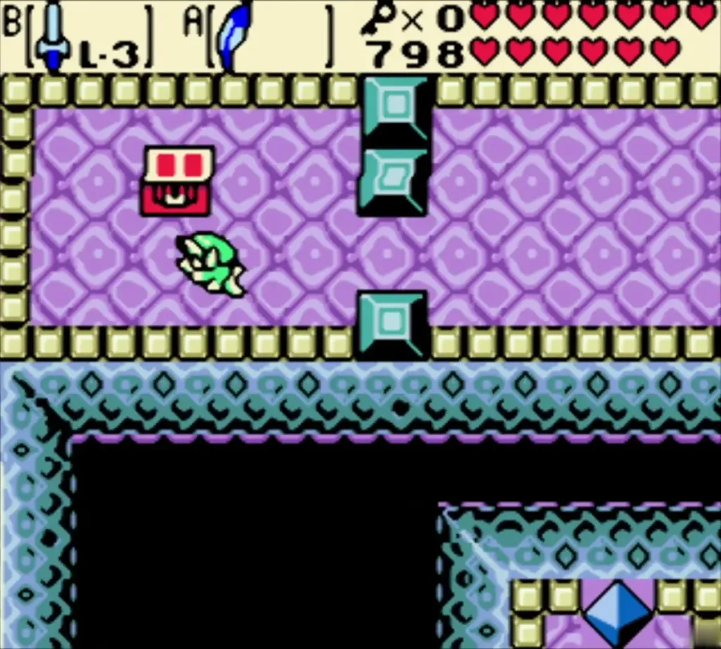 Link in the lilac room of Jabu-Jabu's Belly beside the red chest Link in the lilac room of Jabu-Jabu's Belly beside the red chest