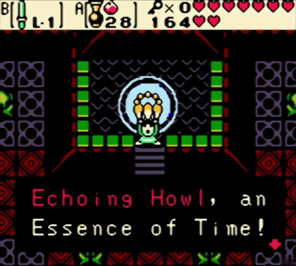 Echoing Howl, an Essence of Time name box on the essence room screen Echoing Howl, an Essence of Time name box on the essence room screen