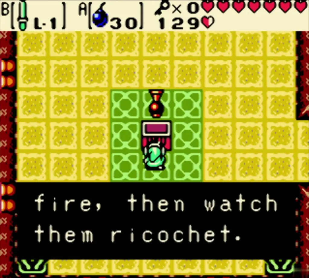 Link holding the Seed Shooter over his head with the complete item box Link holding the Seed Shooter over his head with the complete item box
