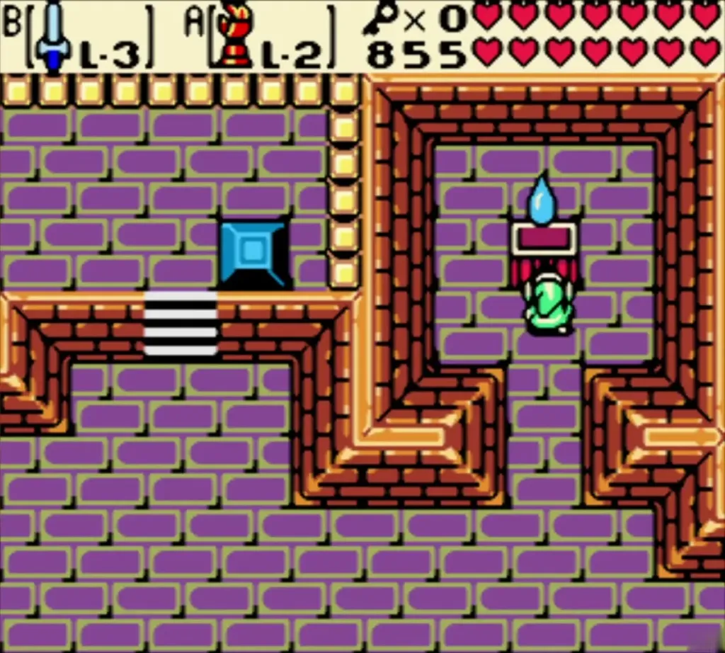 Link holding up a Gasha Seed from a chest in the Ancient Tomb Link holding up a Gasha Seed from a chest in the Ancient Tomb