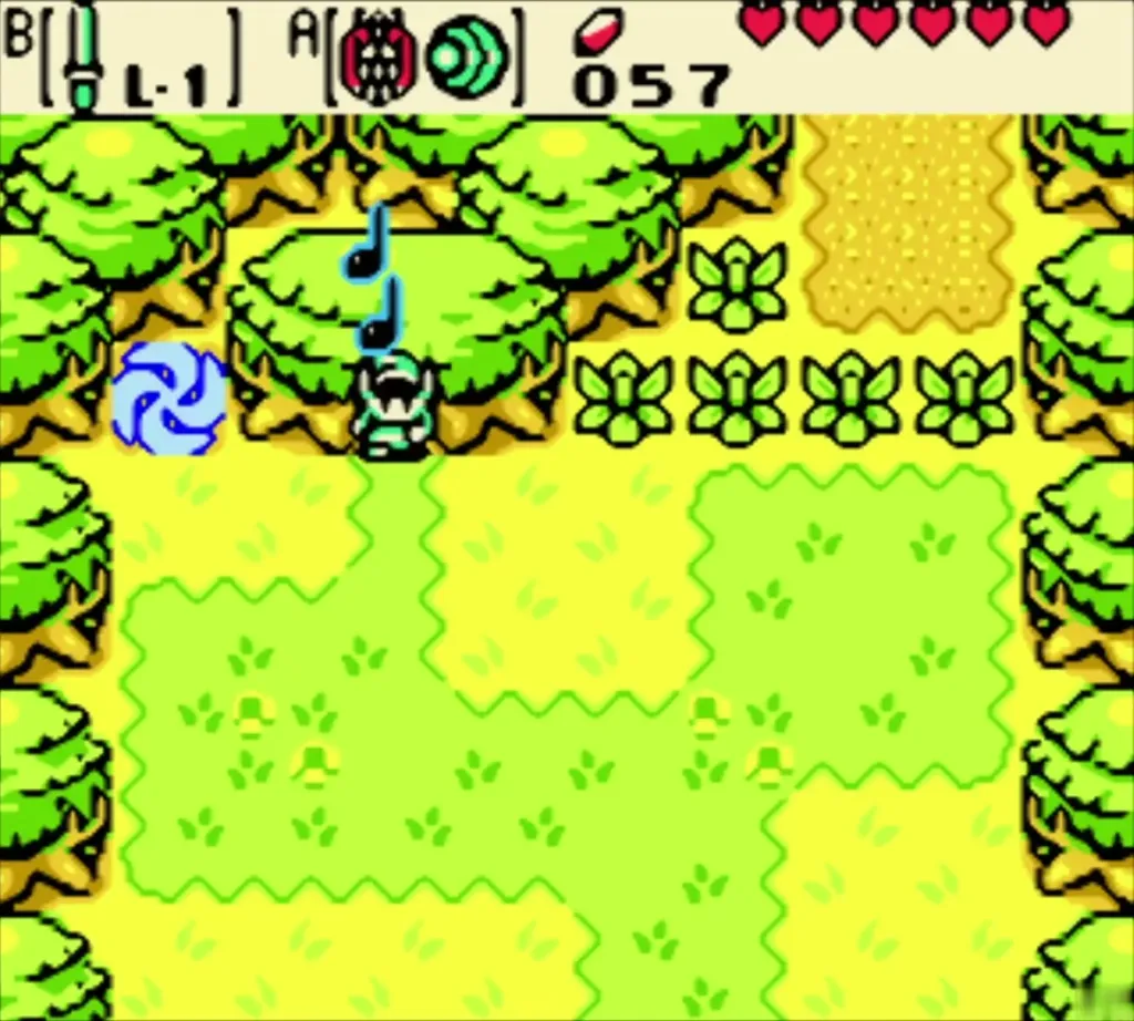 Blue swirling time portal opening beside the tree as the harp plays Blue swirling time portal opening beside the tree as the harp plays