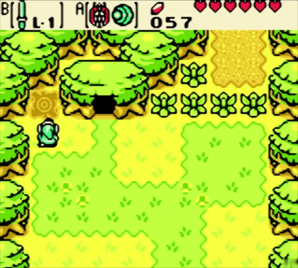 Link at the edge of the forest portal as the warp begins Link at the edge of the forest portal as the warp begins