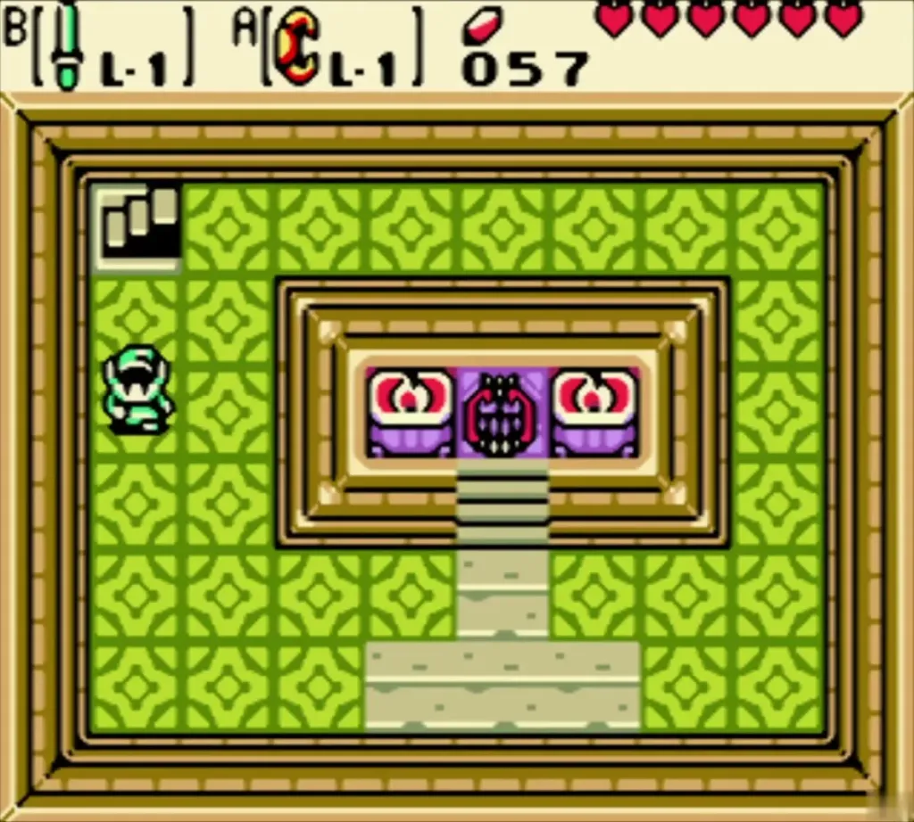 The cellar altar room under Nayru's House with the pink chest in the centre The cellar altar room under Nayru's House with the pink chest in the centre