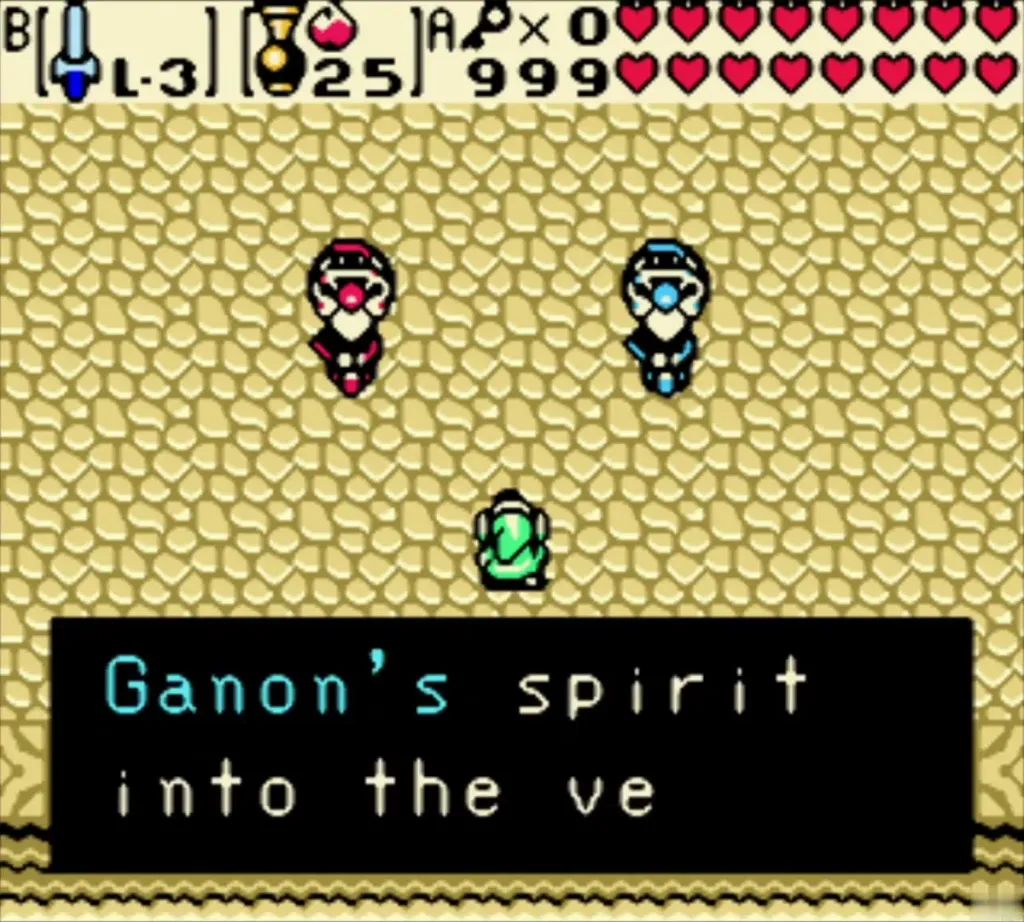 Koume and Kotake in the sand room saying Ganon's spirit into the vessel Koume and Kotake in the sand room saying Ganon's spirit into the vessel