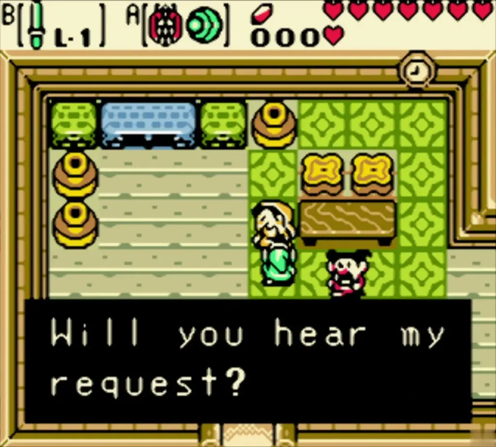 Link talking with Mayor Plen inside his house Link talking with Mayor Plen inside his house