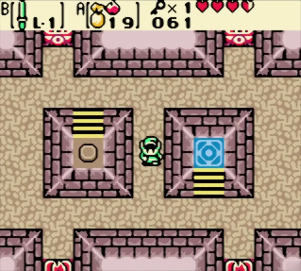 Two pyramid stair rooms in Spirit's Grave with floor switches and a red chest room Two pyramid stair rooms in Spirit's Grave with floor switches and a red chest room