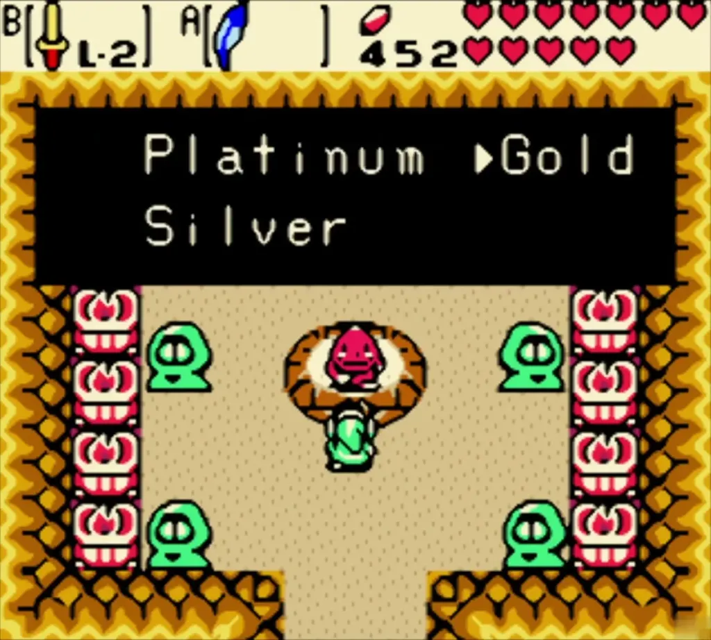 Choosing between the Platinum, Gold and Silver levels in the Goron Dance hall Choosing between the Platinum, Gold and Silver levels in the Goron Dance hall