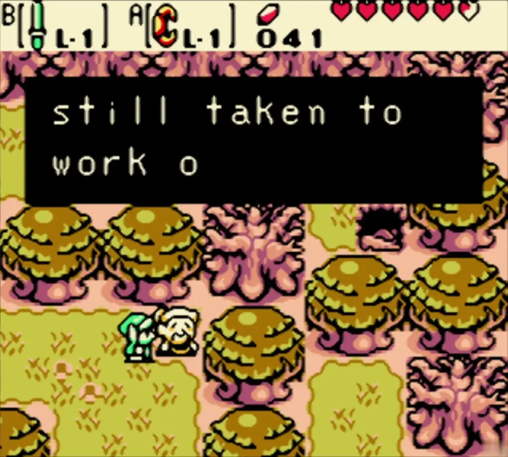 Link in the Deku Forest clearing in the past Link in the Deku Forest clearing in the past