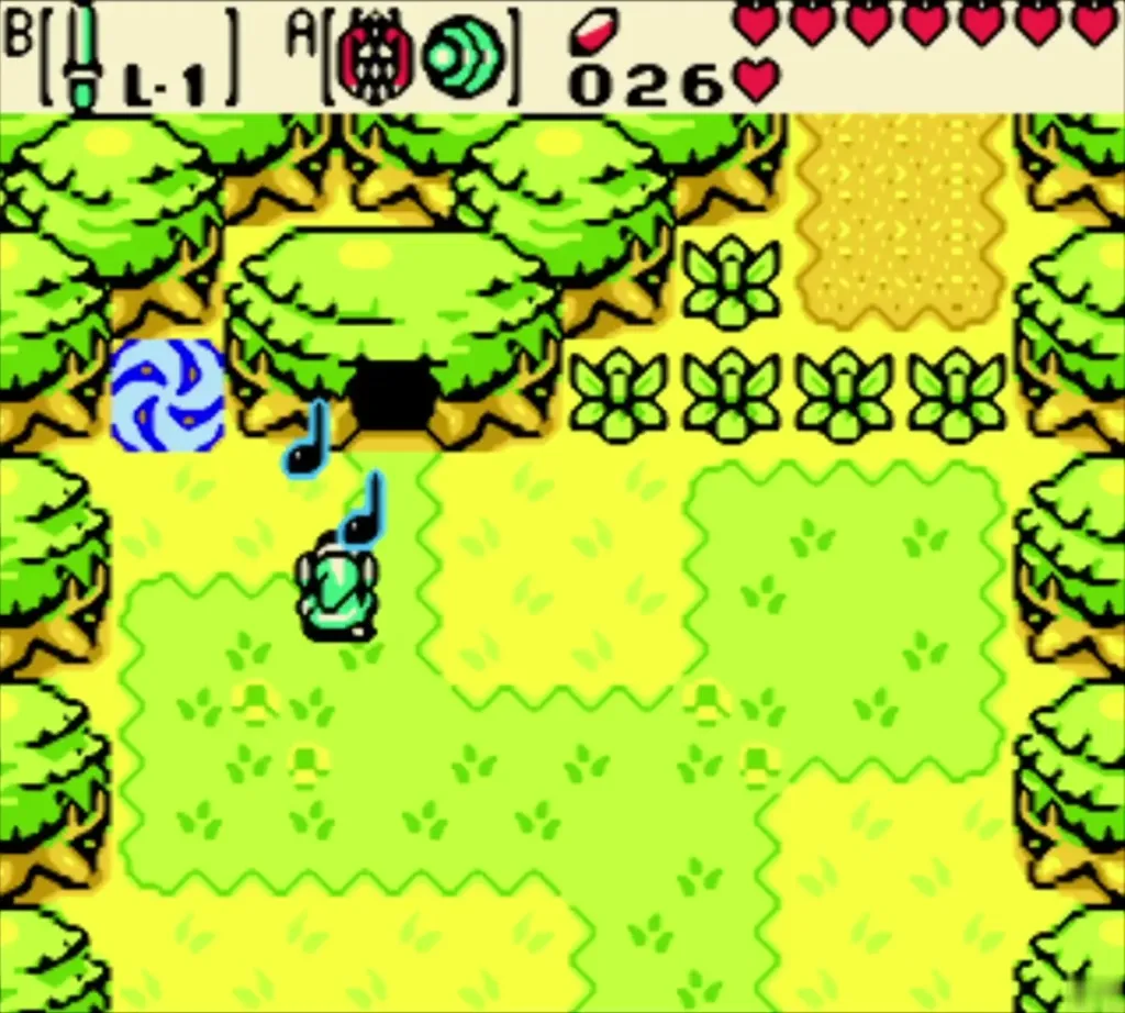 Blue swirl portal opening beside the tree hollow as the harp plays Blue swirl portal opening beside the tree hollow as the harp plays