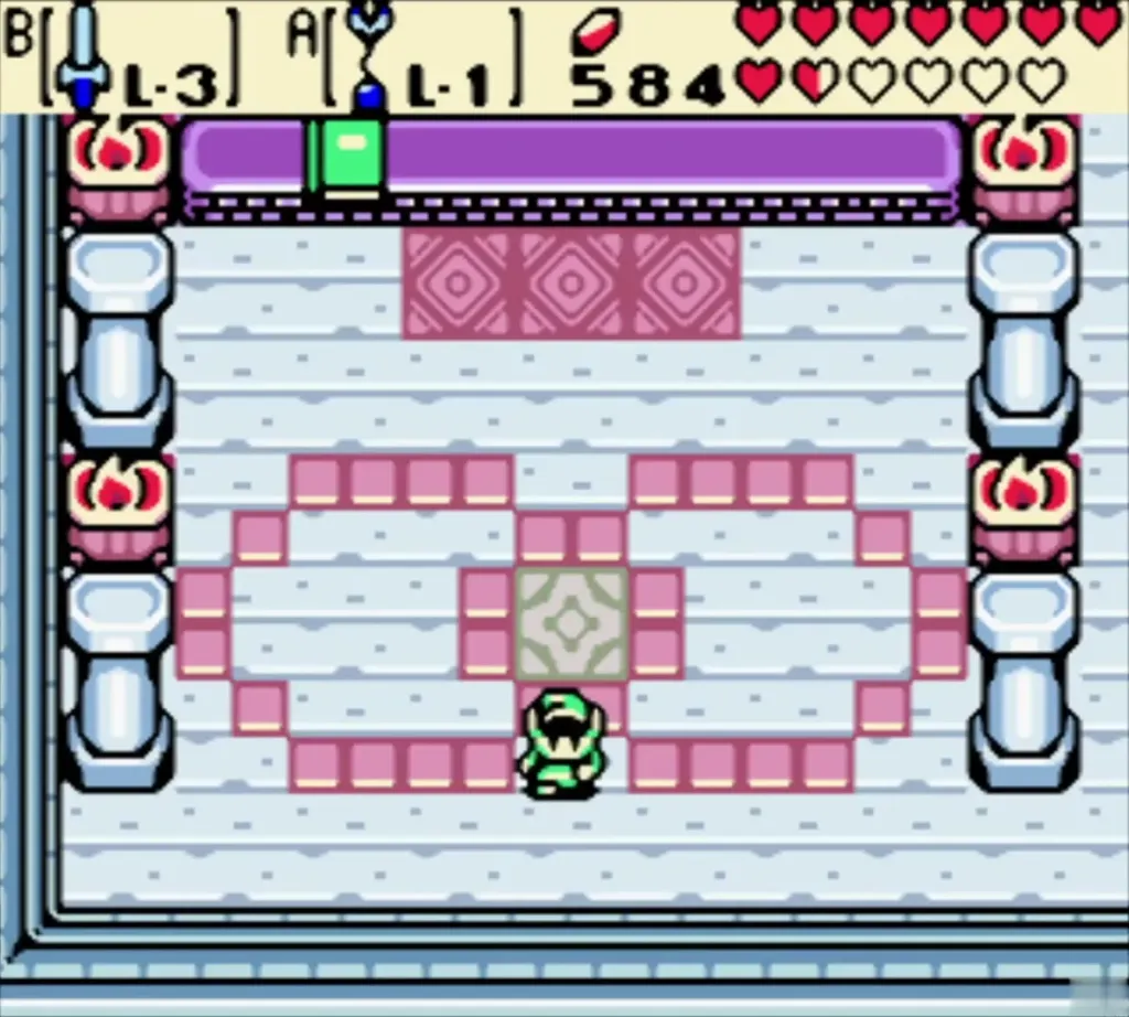 Link in the Hall of Secrets after collecting the Bombchus Link in the Hall of Secrets after collecting the Bombchus
