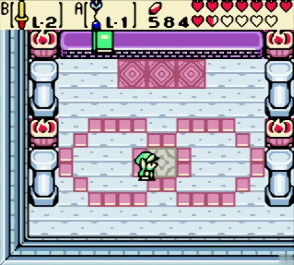 Link inside the Hall of Secrets in the Maku Tree Link inside the Hall of Secrets in the Maku Tree