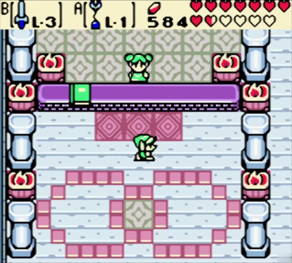 Link stepping back from the counter with the L-3 sword Link stepping back from the counter with the L-3 sword