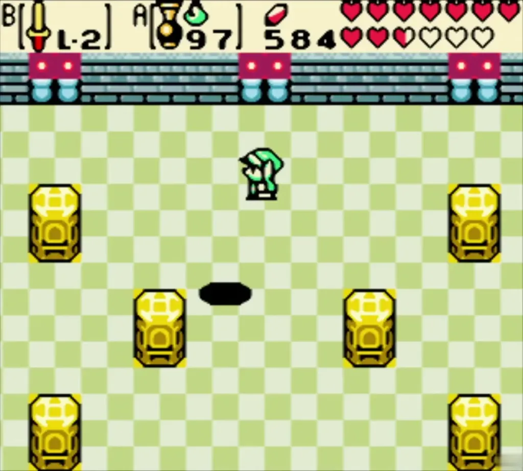 Link after trading places with the spirit, her shadow on the floor Link after trading places with the spirit, her shadow on the floor