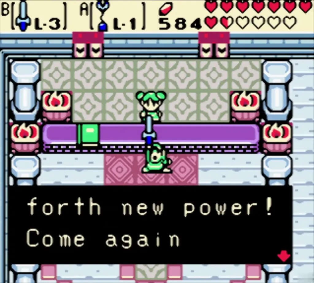Farore speaking of new power after the Master Sword, sword icon now L-3 Farore speaking of new power after the Master Sword, sword icon now L-3