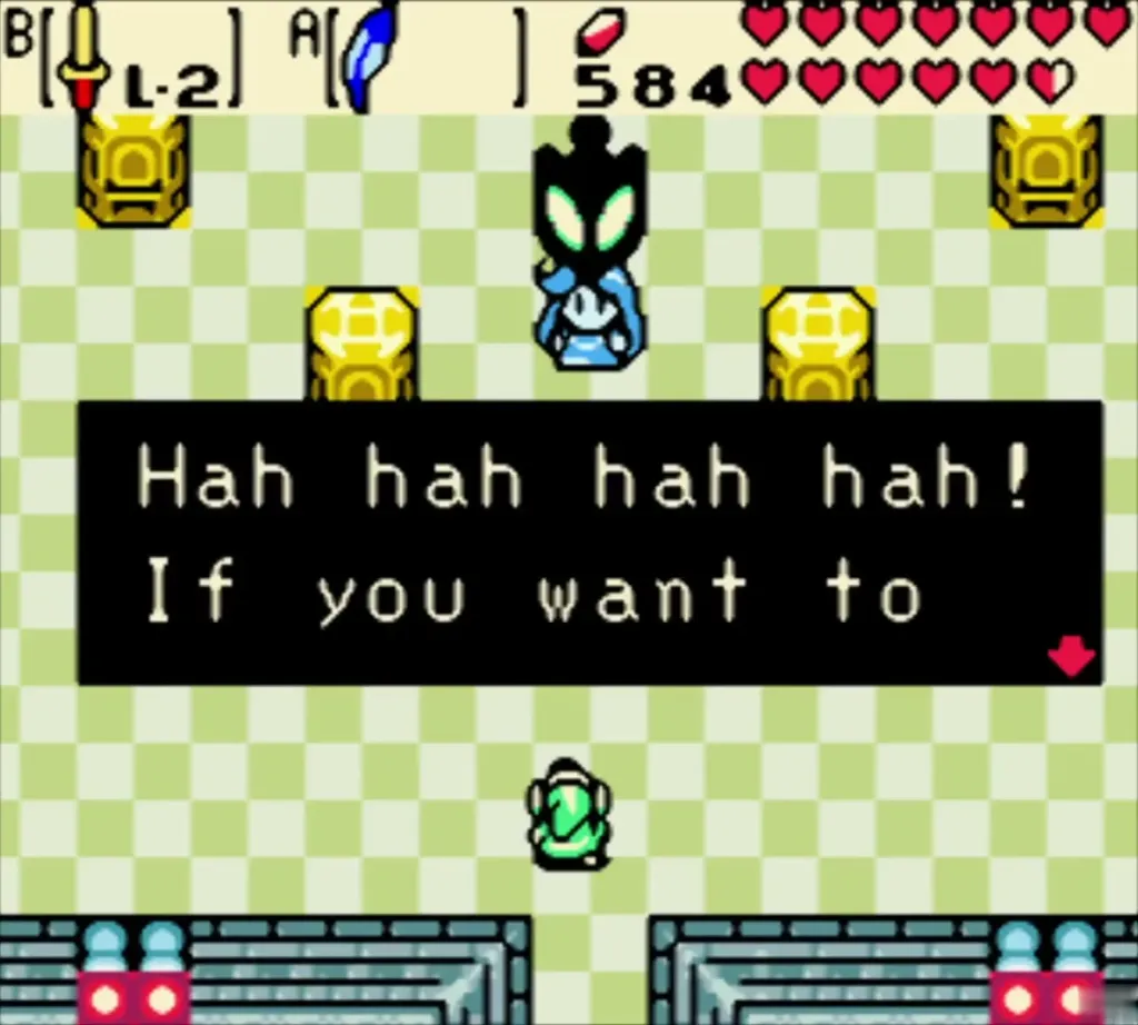 Veran's dark shadow hovering over Nayru before the fight begins Veran's dark shadow hovering over Nayru before the fight begins