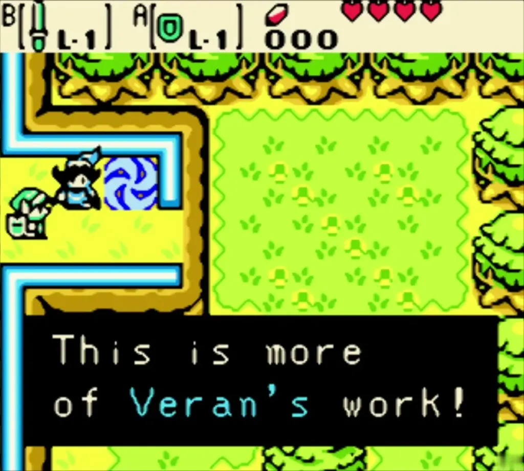 Impa beside the blue time portal saying it is more of Veran's work