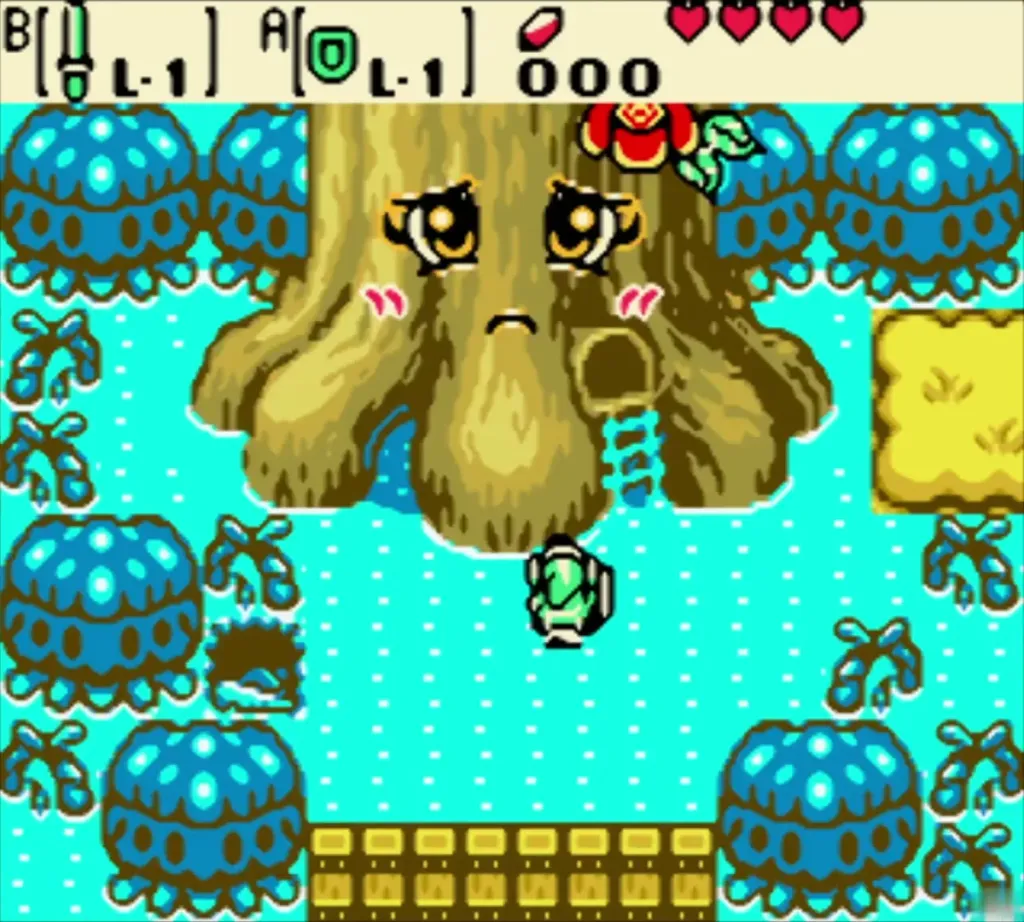 Link pushed back out into the Maku Tree's grounds after she vanishes