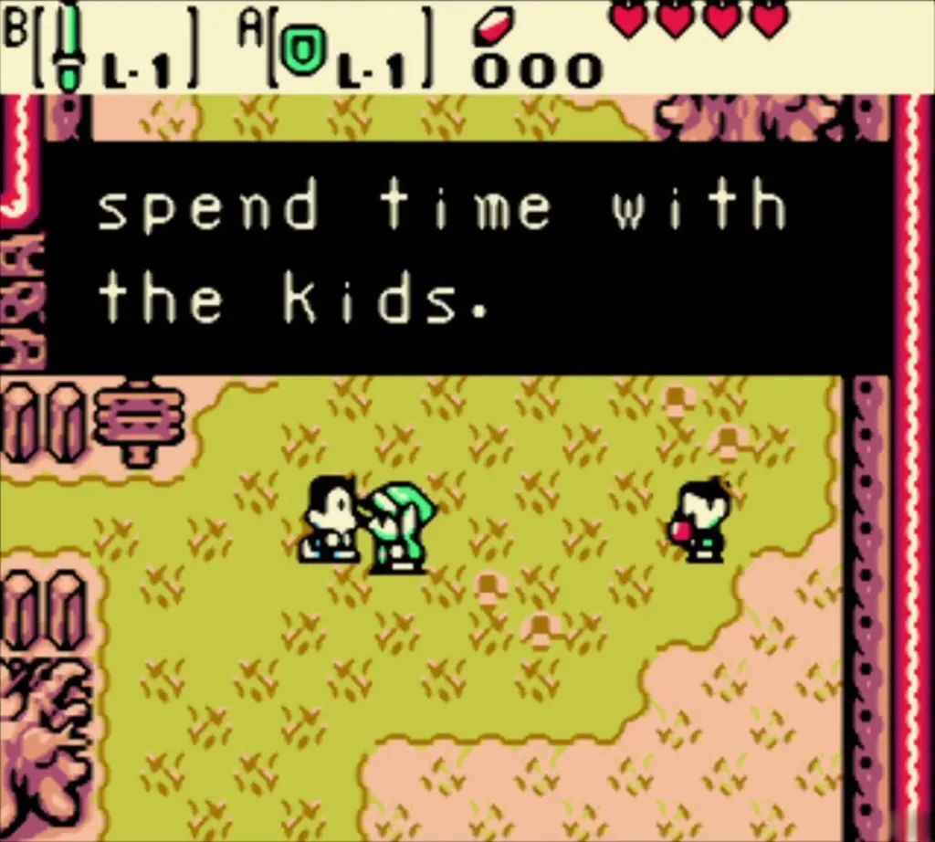 A villager saying the village has it hard with the construction and to spend time with the kids