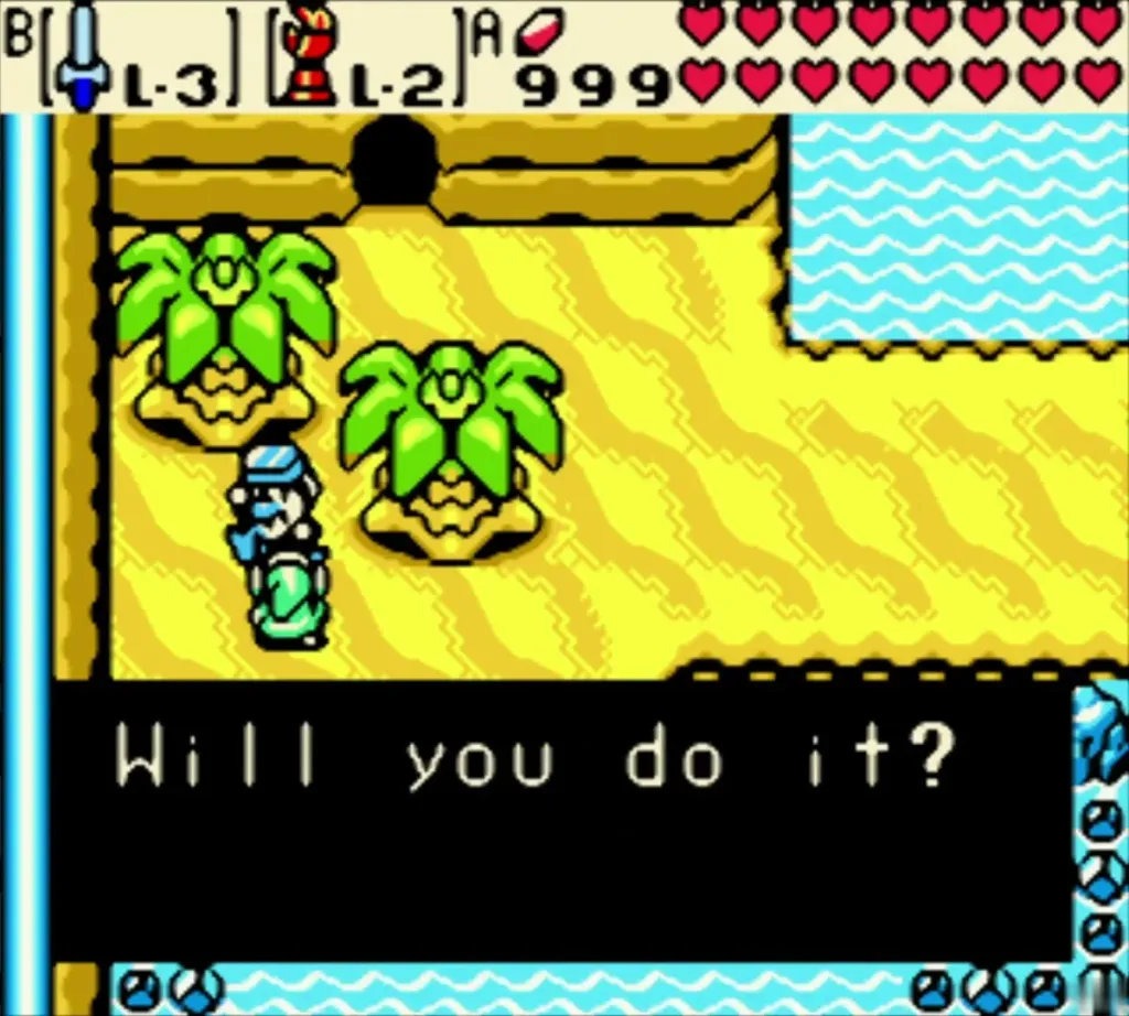 The diver asking Link Will you do it? on the palm coast The diver asking Link Will you do it? on the palm coast