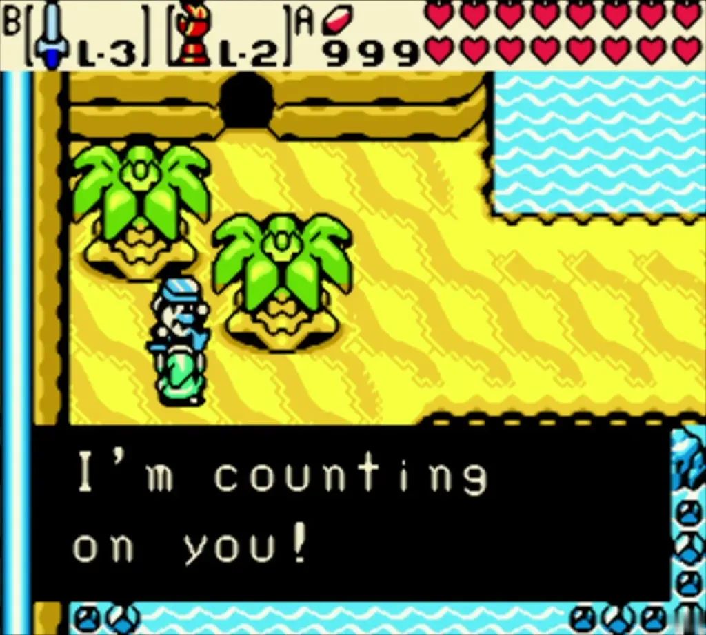 The diver telling Link he is counting on him on the palm coast The diver telling Link he is counting on him on the palm coast