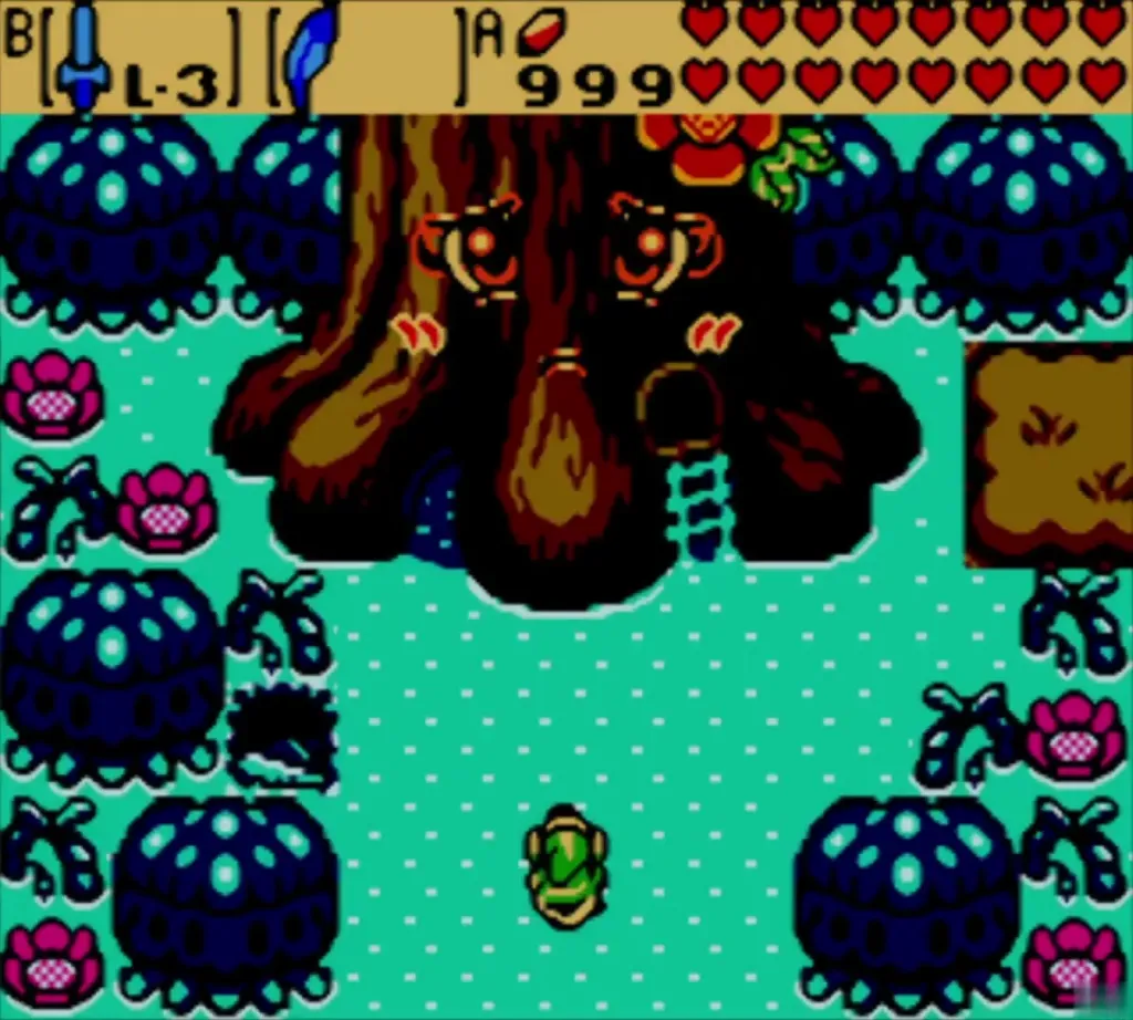 Link walking toward the Maku Tree in the grove Link walking toward the Maku Tree in the grove