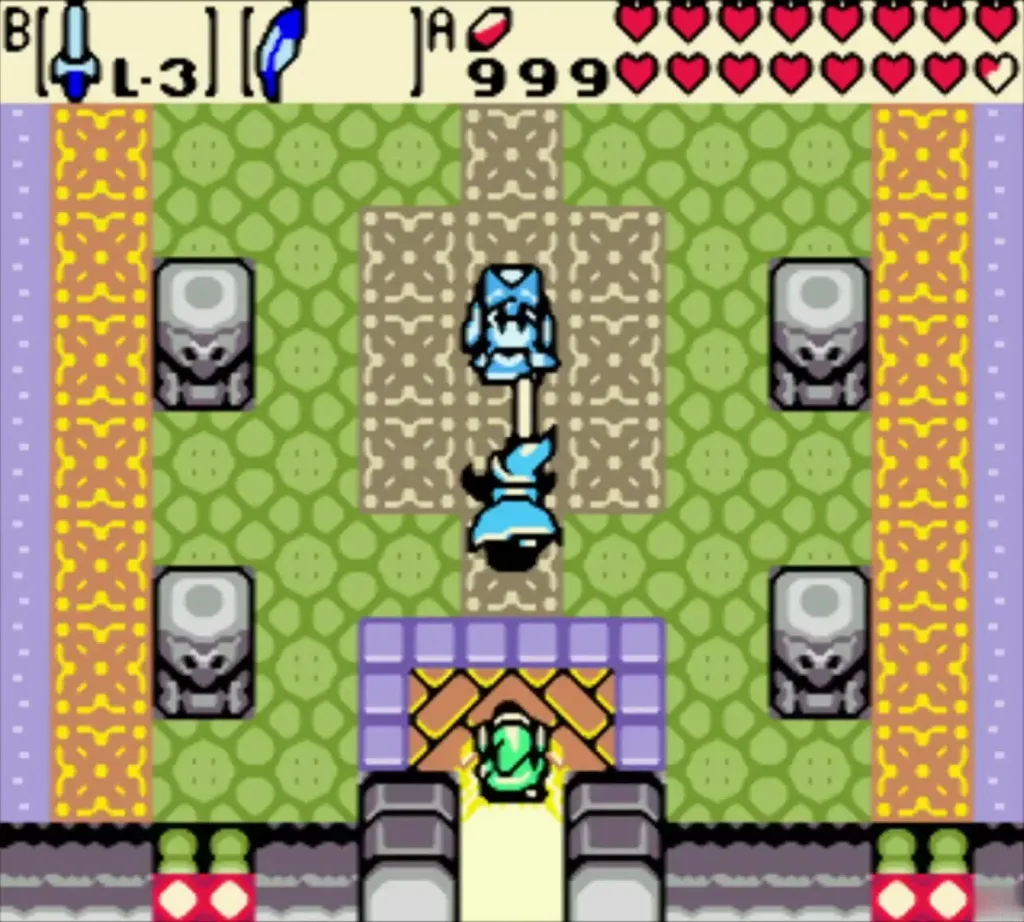 Link at the entrance of the green boss room with Veran in Queen Ambi body ahead Link at the entrance of the green boss room with Veran in Queen Ambi body ahead