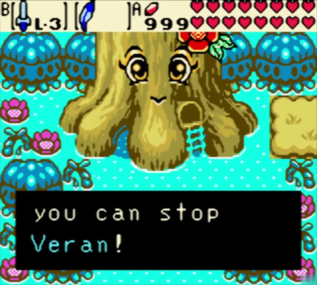 Maku Tree telling Link he can stop Veran in the grove Maku Tree telling Link he can stop Veran in the grove