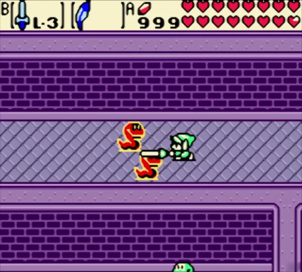 Link with his sword facing two red Ropes on the Black Tower ground floor Link with his sword facing two red Ropes on the Black Tower ground floor