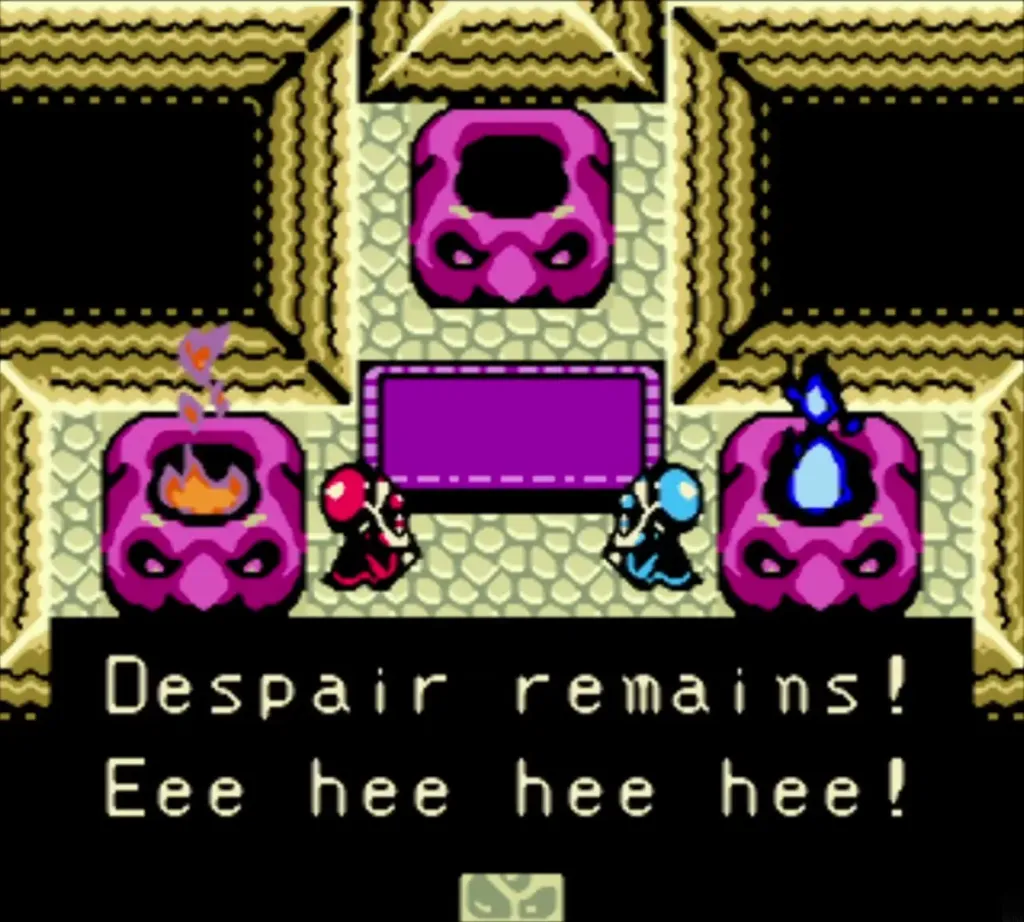 Twinrova in the Dark Rites cutscene saying Despair remains Twinrova in the Dark Rites cutscene saying Despair remains