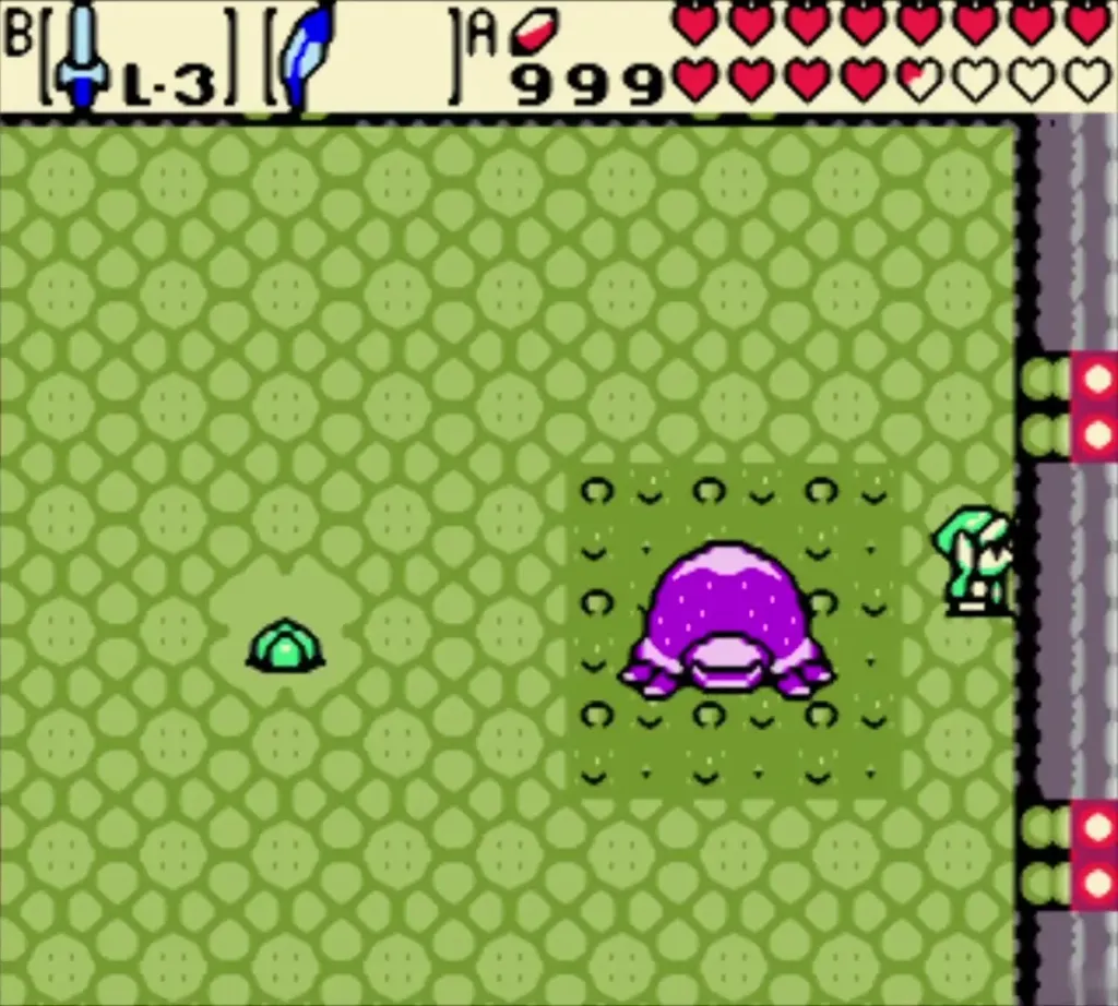 Veran as a purple beetle on a field of pits in the green boss room Veran as a purple beetle on a field of pits in the green boss room