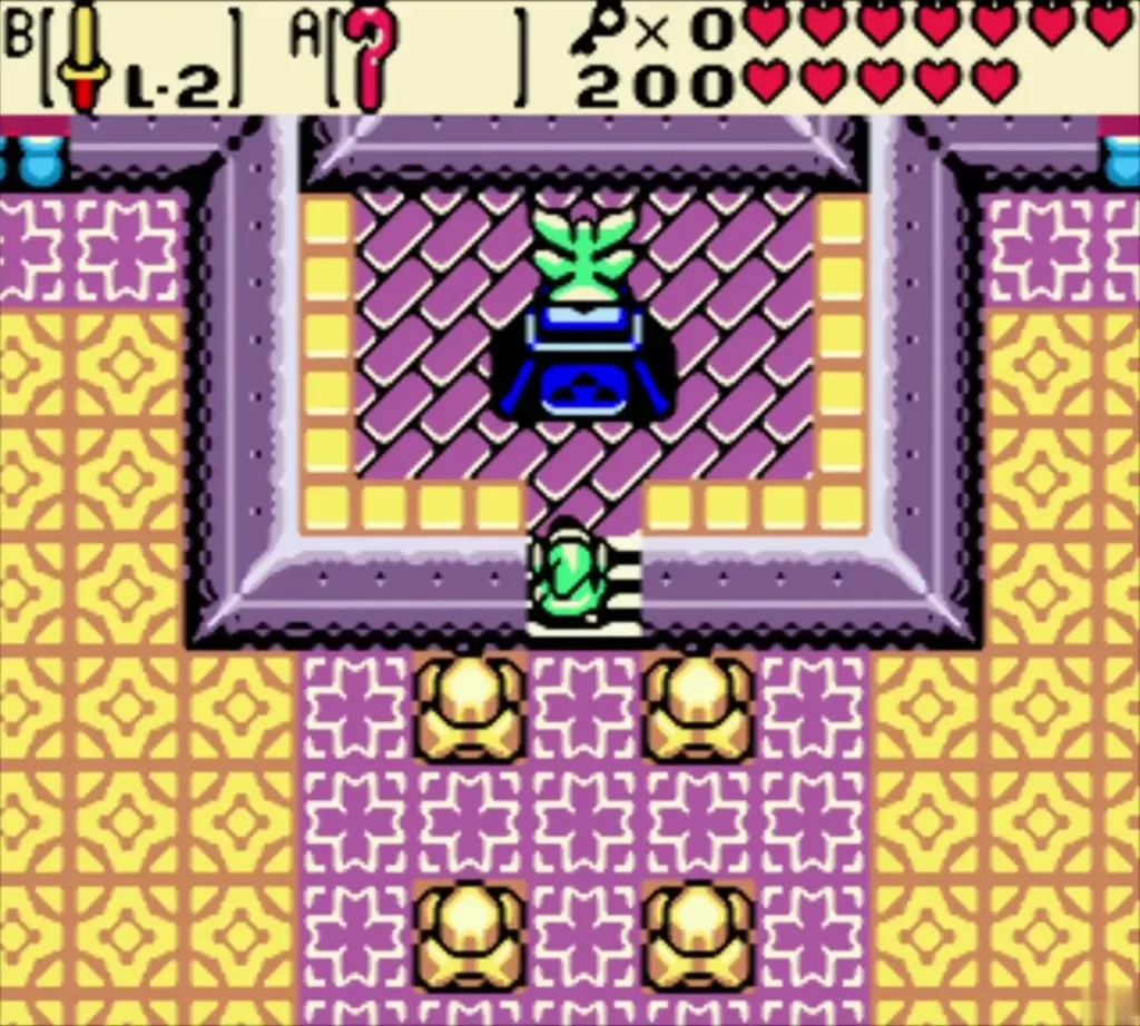 Link at the shrine steps with the Sacred Soil glowing on the dais ahead Link at the shrine steps with the Sacred Soil glowing on the dais ahead