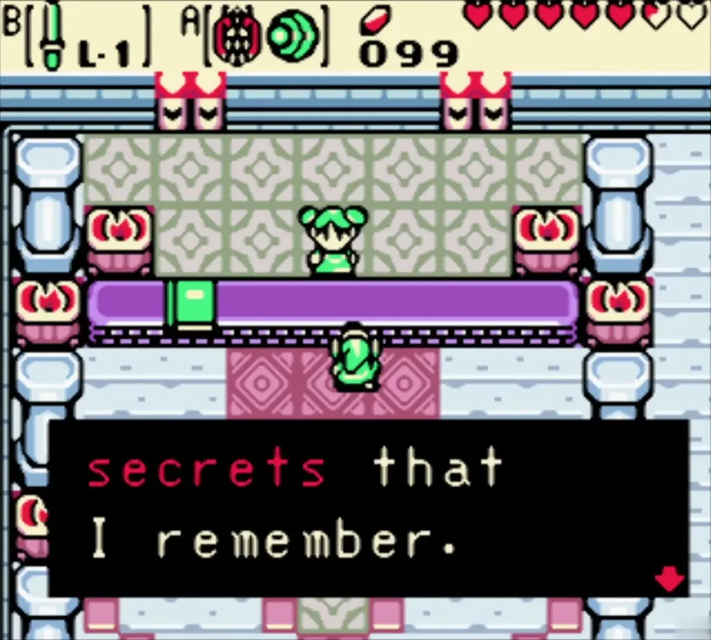 Farore explaining she can read the secrets that she remembers Farore explaining she can read the secrets that she remembers