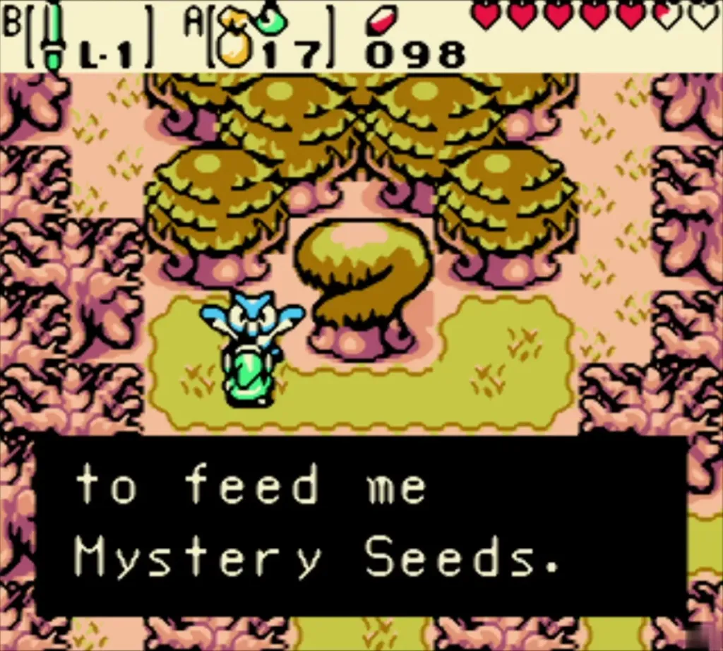 Owl statue telling Link to feed it Mystery Seeds Owl statue telling Link to feed it Mystery Seeds