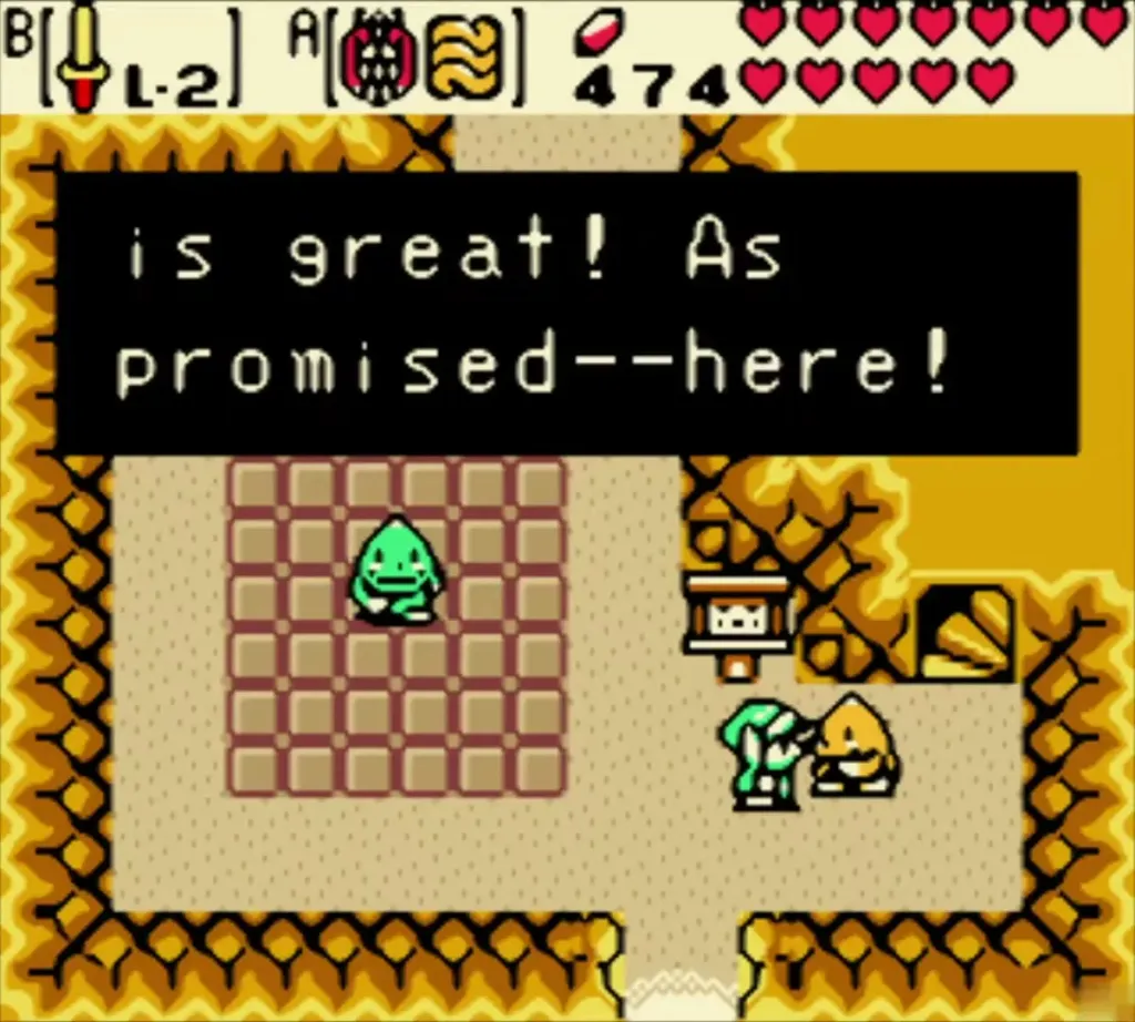Goron in the cave on the Rolling Ridge saying the promised reward is here Goron in the cave on the Rolling Ridge saying the promised reward is here