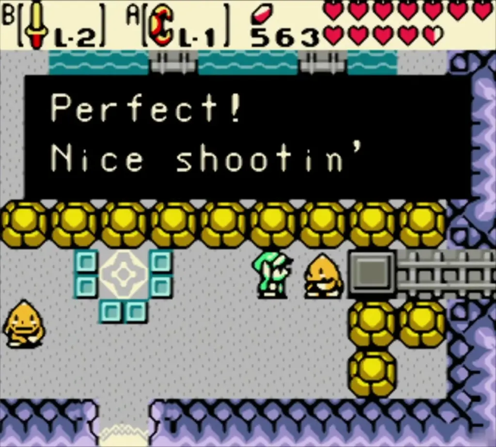 Link riding the Target Carts on the blue ridge as the box reads Perfect, Nice shootin Link riding the Target Carts on the blue ridge as the box reads Perfect, Nice shootin