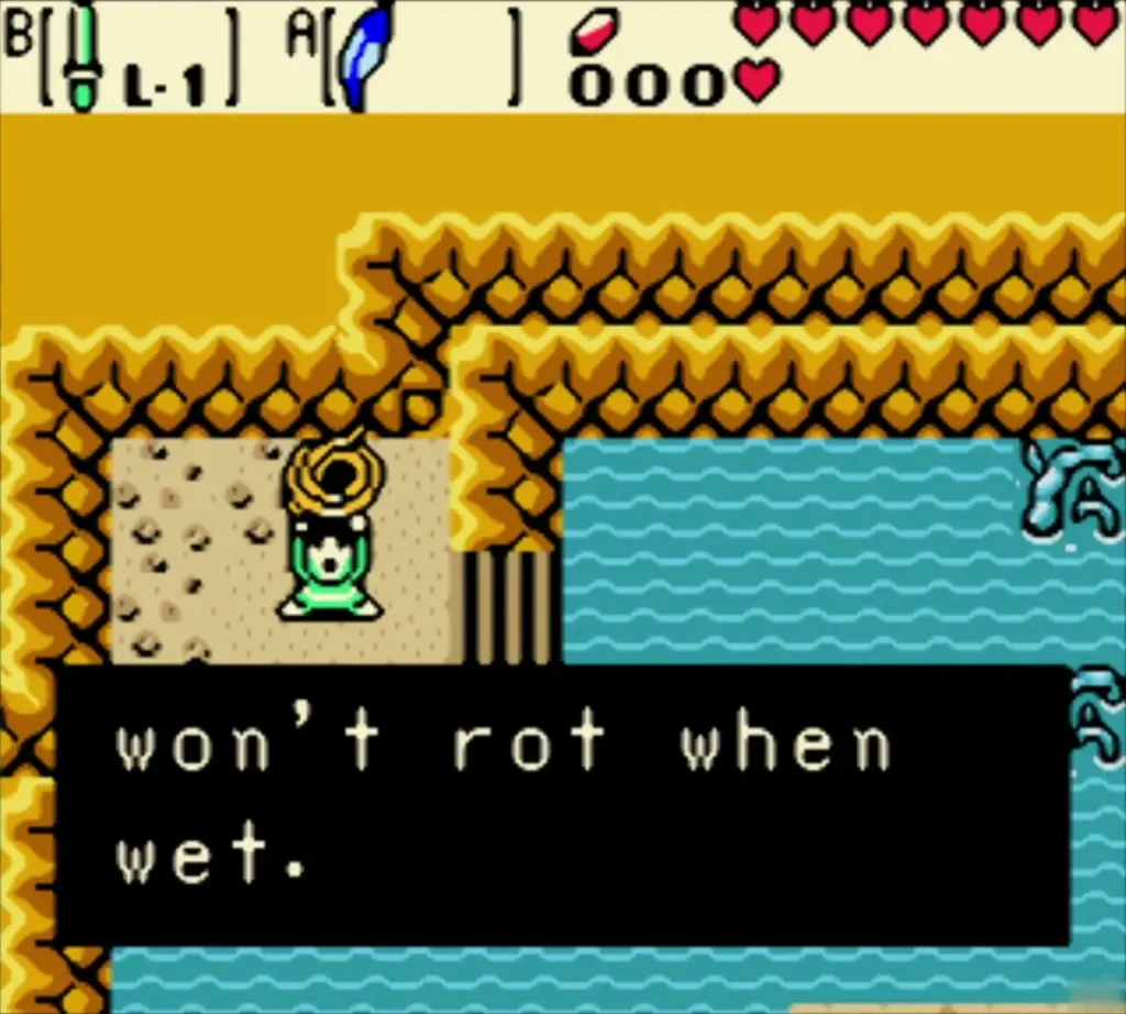 Link holding up Cheval Rope with the message that it will not rot when wet Link holding up Cheval Rope with the message that it will not rot when wet