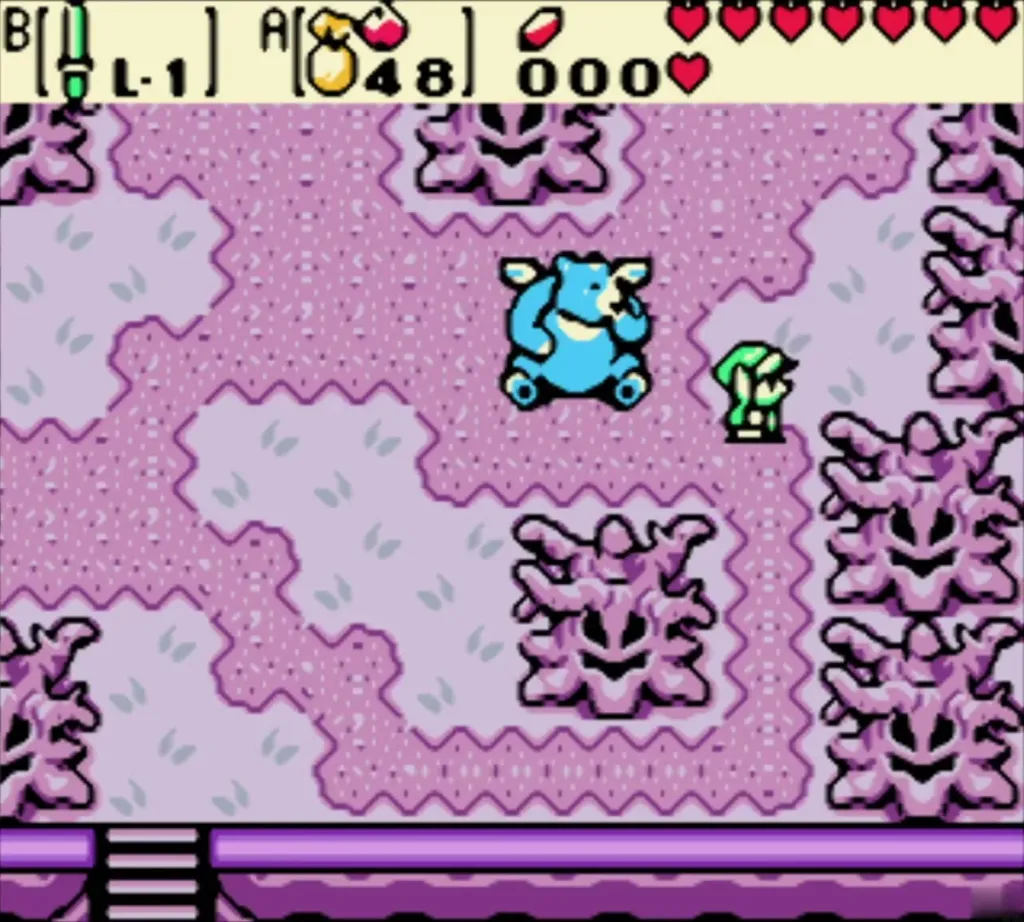 Ghinis gone and Link approaching the blue bear Moosh Ghinis gone and Link approaching the blue bear Moosh