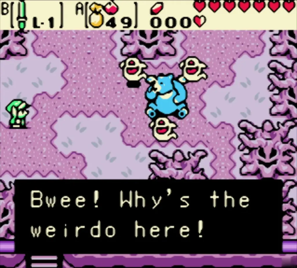 Three Ghinis swarming the blue bear while Link arrives in Yoll Graveyard Three Ghinis swarming the blue bear while Link arrives in Yoll Graveyard