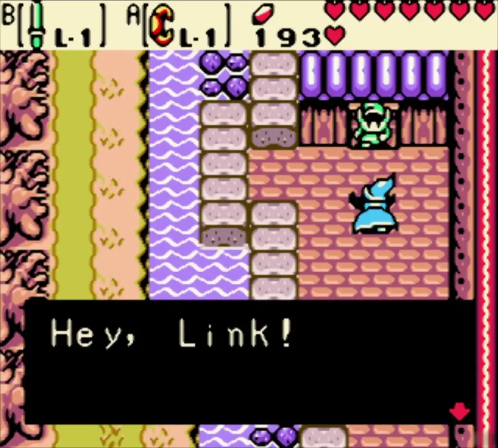 Ralph greeting Link outside Cheval's house by the river Ralph greeting Link outside Cheval's house by the river
