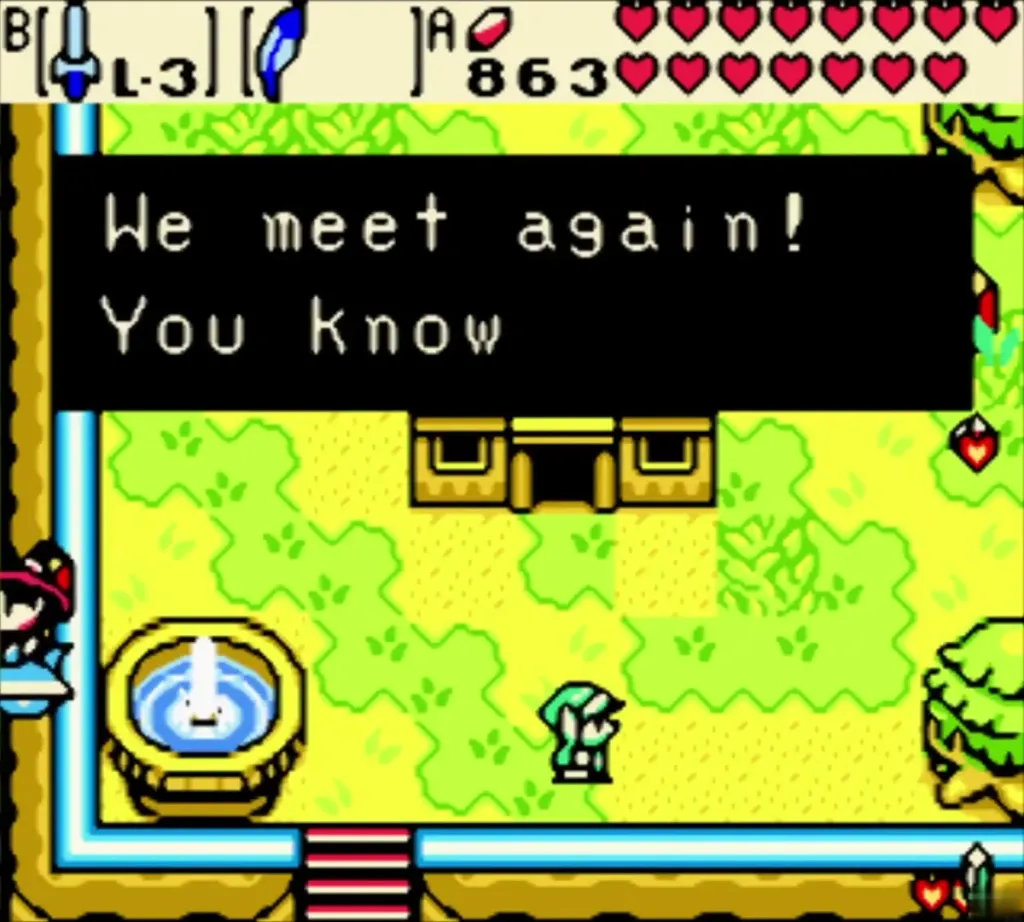 Maple at the edge of the Lynna plaza with the box "We meet again! You know" Maple at the edge of the Lynna plaza with the box "We meet again! You know"