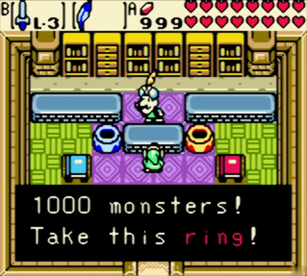 Vasu behind his counter in Vasu Jewelers saying "1000 monsters! Take this ring!" Vasu behind his counter in Vasu Jewelers saying "1000 monsters! Take this ring!"
