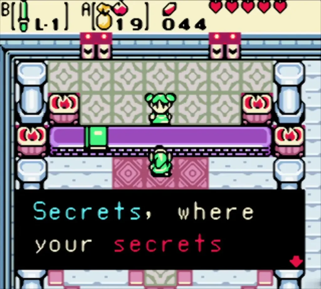 Farore explaining that the hall is where secrets are told Farore explaining that the hall is where secrets are told
