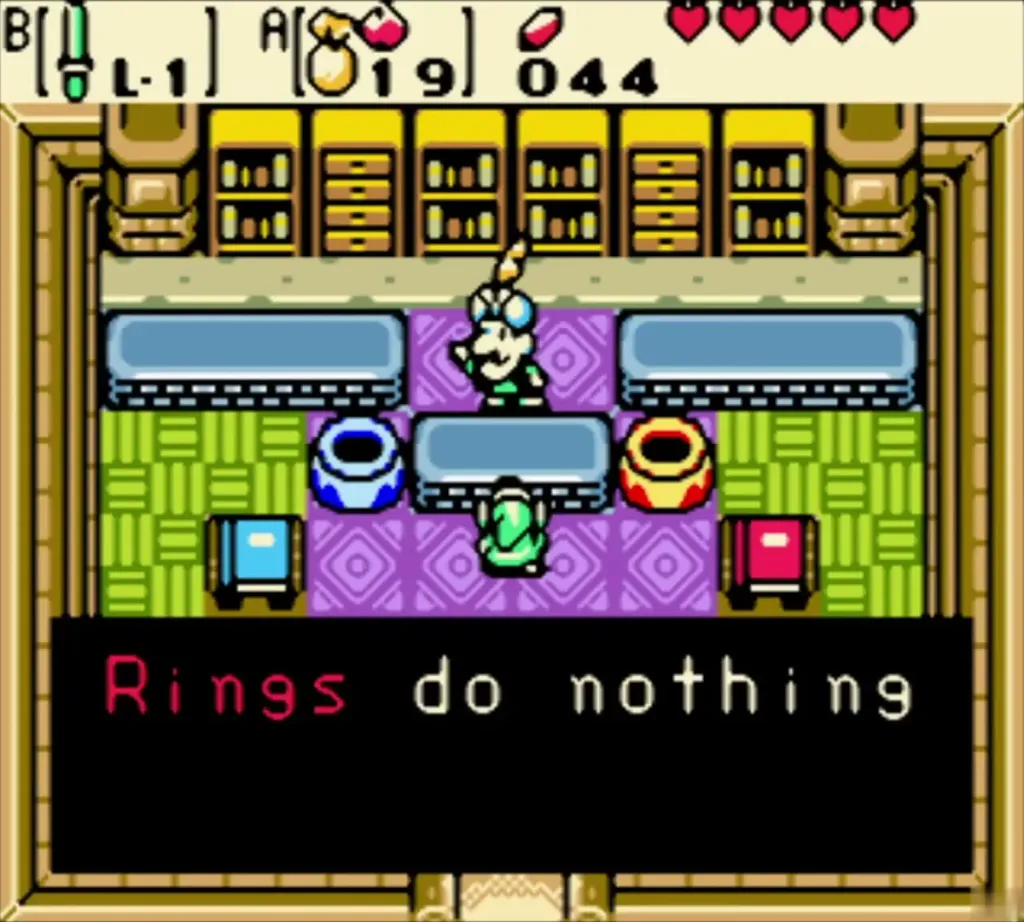 Vasu starting to tell Link that rings do nothing Vasu starting to tell Link that rings do nothing