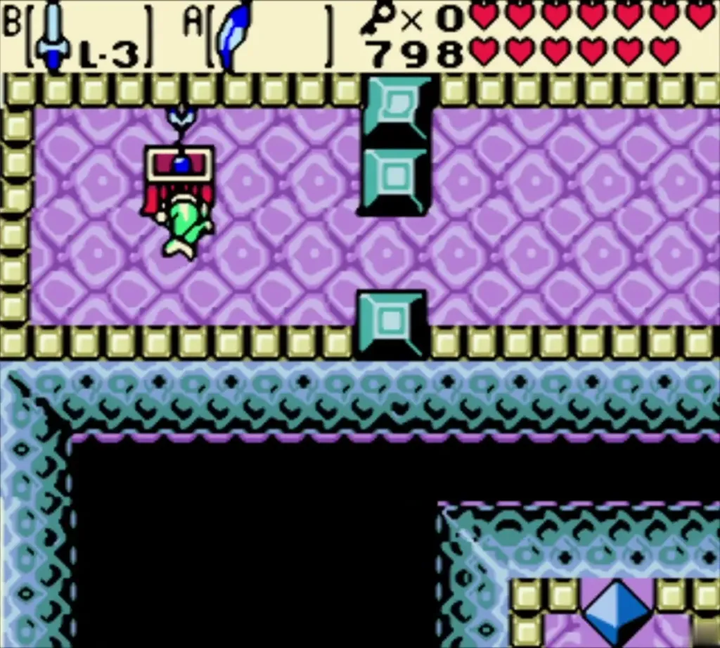 Link at the chest on the left of the lilac room with gold rails
