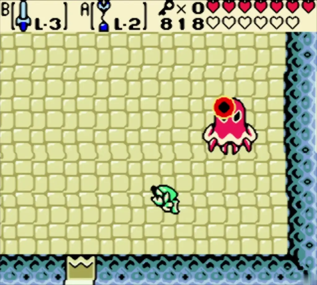 Red Plasmarine form firing an energy ball toward Link in the boss room