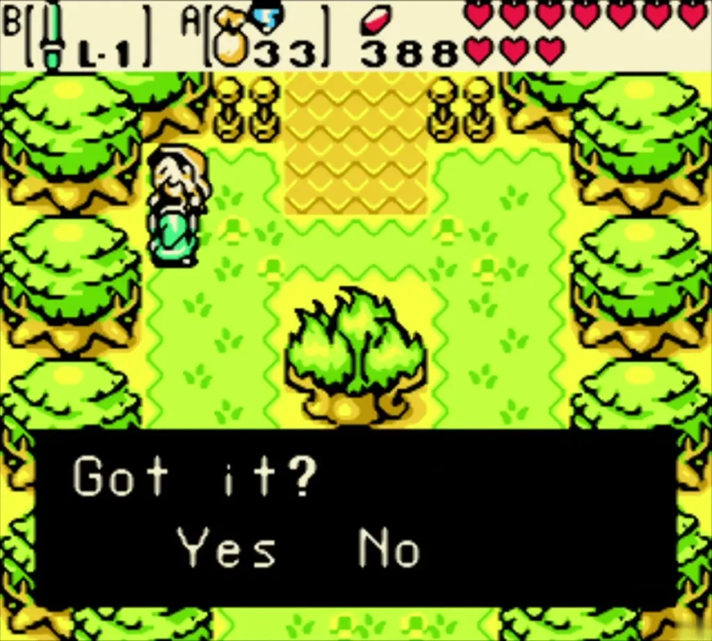 Old woman asking whether Link got the secret, Yes or No Old woman asking whether Link got the secret, Yes or No