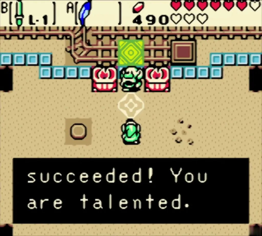 Patch telling Link he succeeded and is talented after the last beetle Patch telling Link he succeeded and is talented after the last beetle