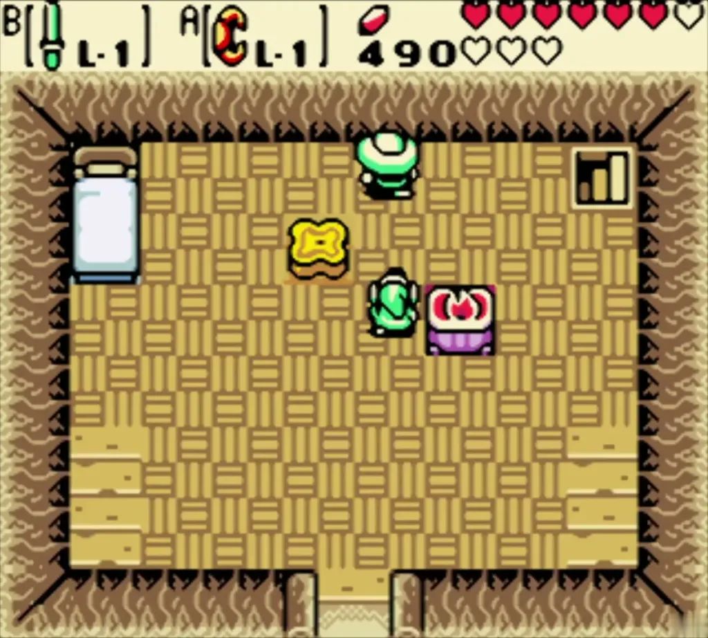 Patch walking off after the rules, leading Link downstairs Patch walking off after the rules, leading Link downstairs
